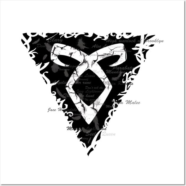 Shadowhunters rune / The mortal instruments - Angelic power rune feathers and words - Clary, Alec, Jace, Izzy, Magnus - Mundane Wall Art by Vane22april